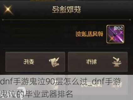 dnf手游鬼泣90层怎么过_dnf手游鬼泣的毕业武器排名