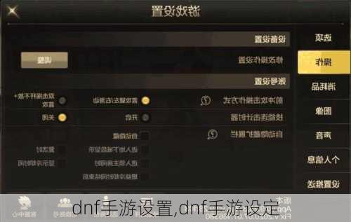 dnf手游设置,dnf手游设定