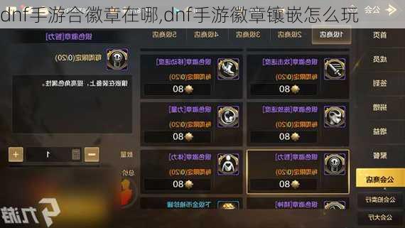 dnf手游合徽章在哪,dnf手游徽章镶嵌怎么玩