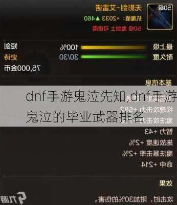 dnf手游鬼泣先知,dnf手游鬼泣的毕业武器排名