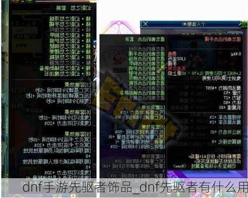 dnf手游先驱者饰品_dnf先驱者有什么用