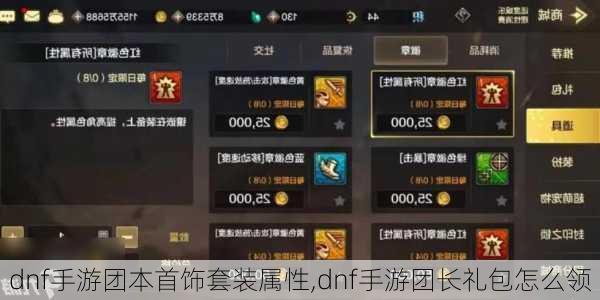 dnf手游团本首饰套装属性,dnf手游团长礼包怎么领