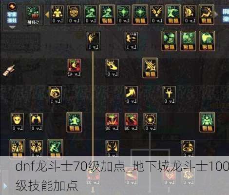 dnf龙斗士70级加点_地下城龙斗士100级技能加点