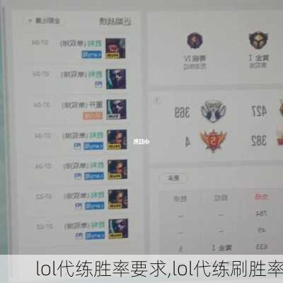 lol代练胜率要求,lol代练刷胜率