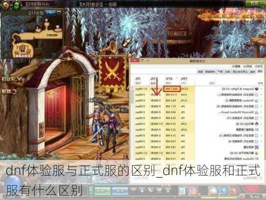 dnf体验服与正式服的区别_dnf体验服和正式服有什么区别