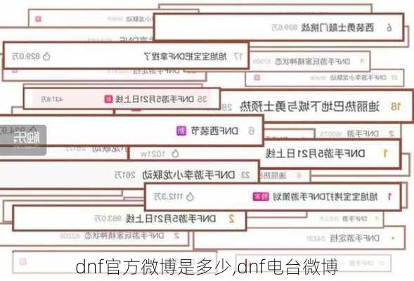 dnf官方微博是多少,dnf电台微博