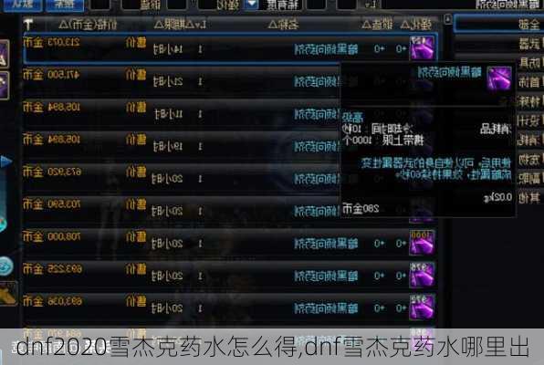 dnf2020雪杰克药水怎么得,dnf雪杰克药水哪里出