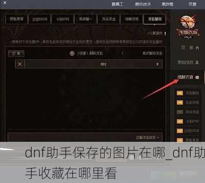 dnf助手保存的图片在哪_dnf助手收藏在哪里看