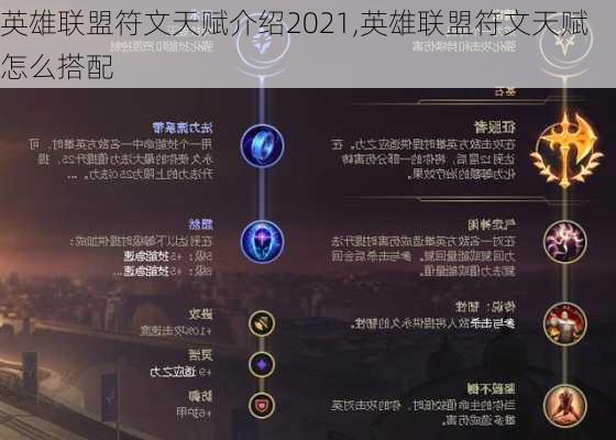 英雄联盟符文天赋介绍2021,英雄联盟符文天赋怎么搭配