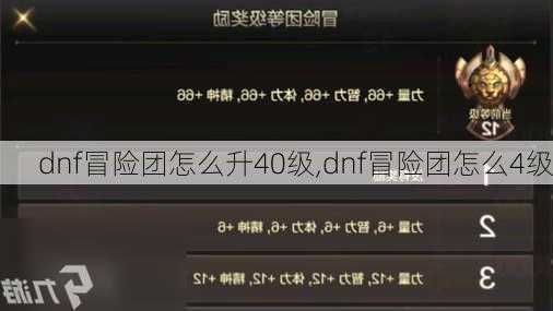 dnf冒险团怎么升40级,dnf冒险团怎么4级