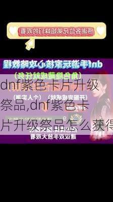 dnf紫色卡片升级祭品,dnf紫色卡片升级祭品怎么获得