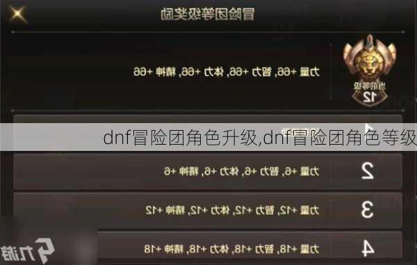 dnf冒险团角色升级,dnf冒险团角色等级