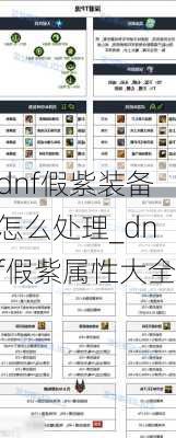 dnf假紫装备怎么处理_dnf假紫属性大全