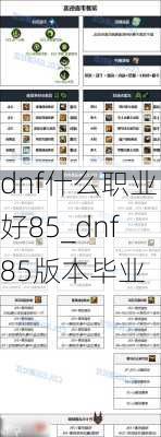 dnf什么职业好85_dnf85版本毕业