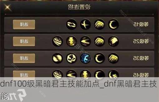 dnf100级黑暗君主技能加点_dnf黑暗君主技能