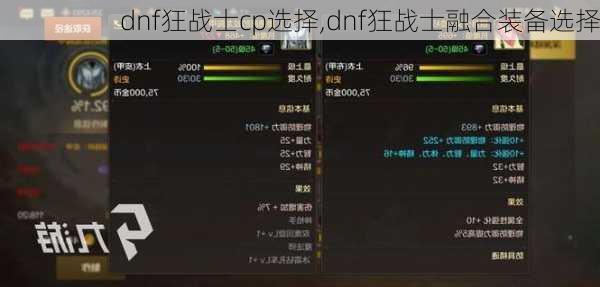 dnf狂战士cp选择,dnf狂战士融合装备选择