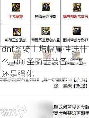 dnf圣骑士增幅属性选什么_dnf圣骑士装备增幅还是强化