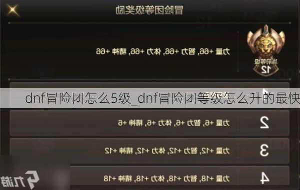 dnf冒险团怎么5级_dnf冒险团等级怎么升的最快