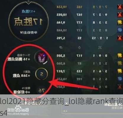 lol2021隐藏分查询_lol隐藏rank查询s4