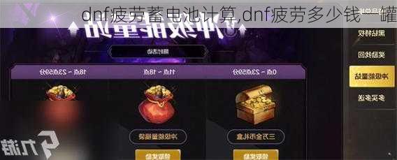 dnf疲劳蓄电池计算,dnf疲劳多少钱一罐