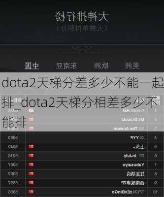 dota2天梯分差多少不能一起排_dota2天梯分相差多少不能排