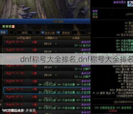 dnf称号大全排名,dnf称号大全排名