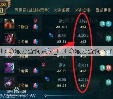 lol隐藏分查询系统_LOL隐藏分查询不了