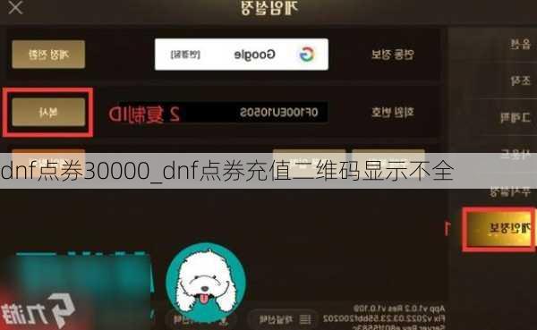 dnf点券30000_dnf点券充值二维码显示不全