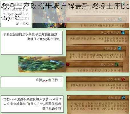 燃烧王座攻略步骤详解最新,燃烧王座boss介绍