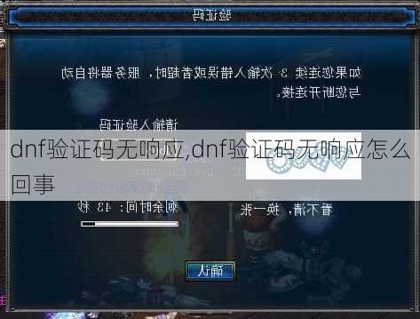 dnf验证码无响应,dnf验证码无响应怎么回事