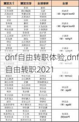 dnf自由转职体验,dnf自由转职2021