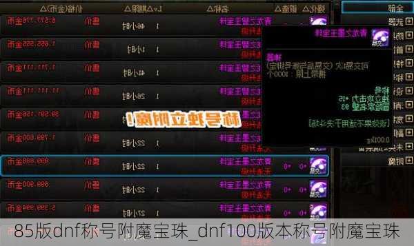 85版dnf称号附魔宝珠_dnf100版本称号附魔宝珠