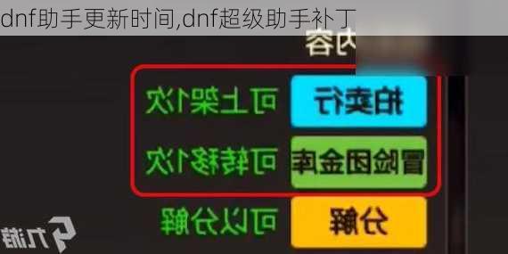 dnf助手更新时间,dnf超级助手补丁