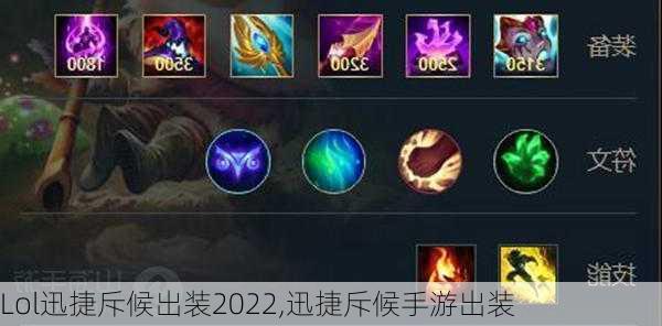 Lol迅捷斥候出装2022,迅捷斥候手游出装