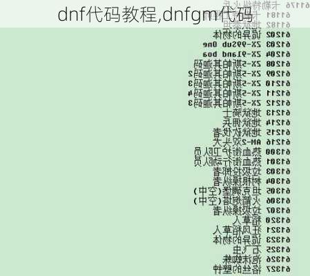 dnf代码教程,dnfgm代码