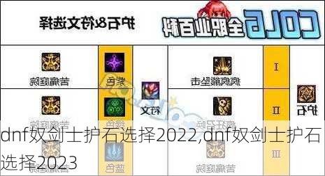 dnf奴剑士护石选择2022,dnf奴剑士护石选择2023