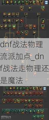 dnf战法物理流派加点_dnf战法走物理还是魔法