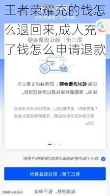 王者荣耀充的钱怎么退回来,成人充了钱怎么申请退款