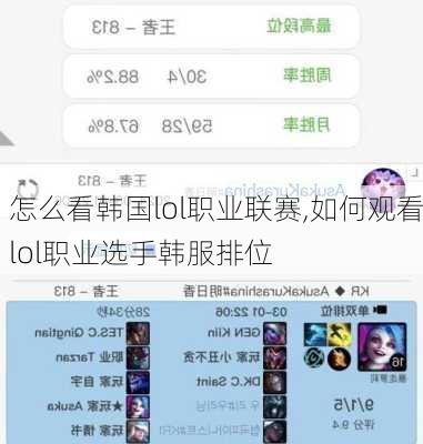 怎么看韩国lol职业联赛,如何观看lol职业选手韩服排位