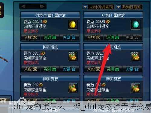 dnf宠物蛋怎么上架_dnf宠物蛋无法交易