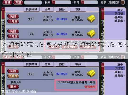 梦幻西游藏宝阁怎么分期_梦幻西游藏宝阁怎么分期买东西