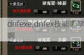 dnfexe,dnfex技能哪学啊