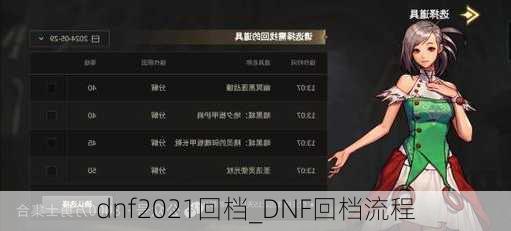 dnf2021回档_DNF回档流程