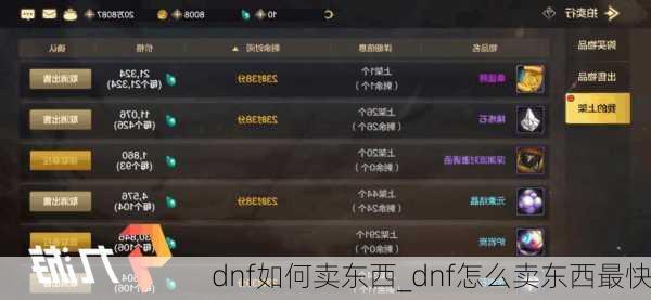 dnf如何卖东西_dnf怎么卖东西最快